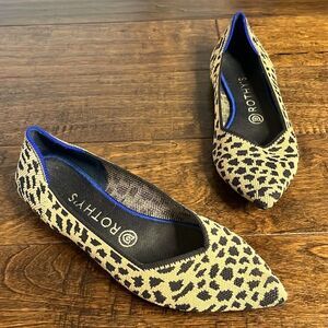 Rothy’s The Point Leopard Slip On Animal Print Cheetah Flats Retired, size 8.5